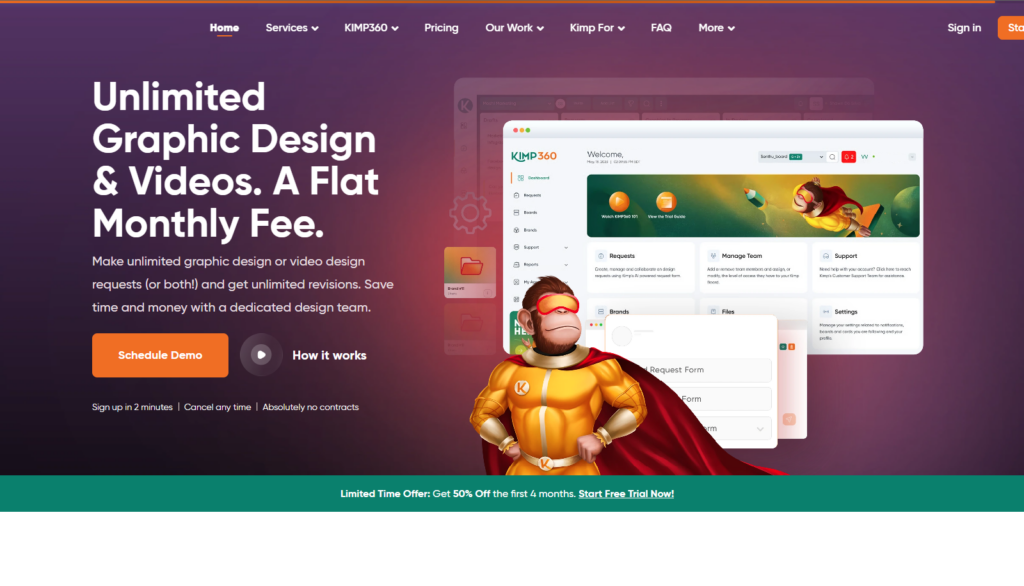 kimp landing page